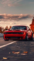 Red Dodge Challenger Lock Screen Background