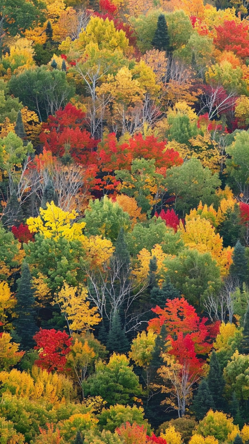 Vibrant Fall Colors Mobile Wallpaper for New England