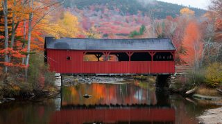 Picturesque Fall Colors of New England Wallpaper