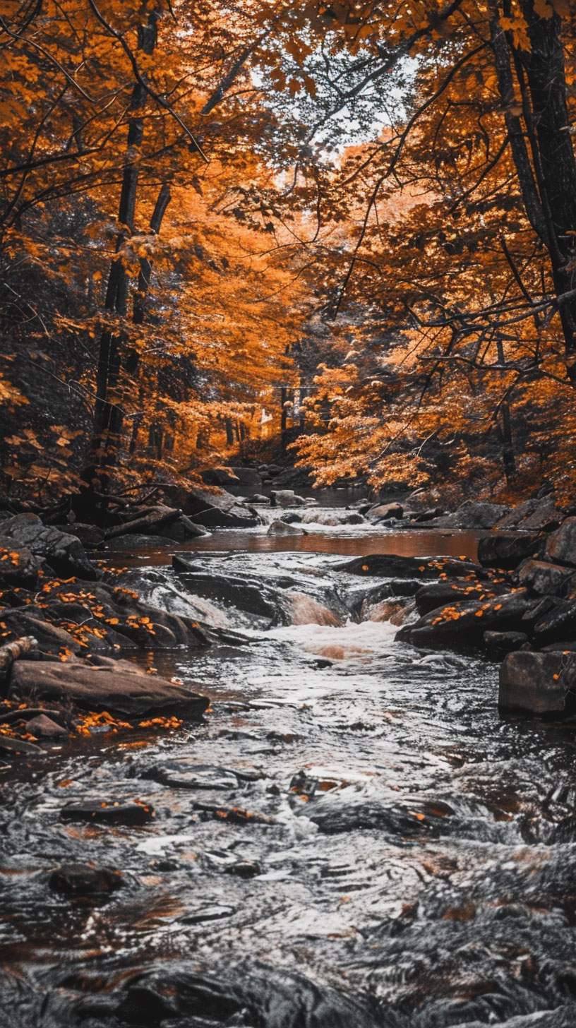 Picturesque Autumn in New England iPhone Wallpaper