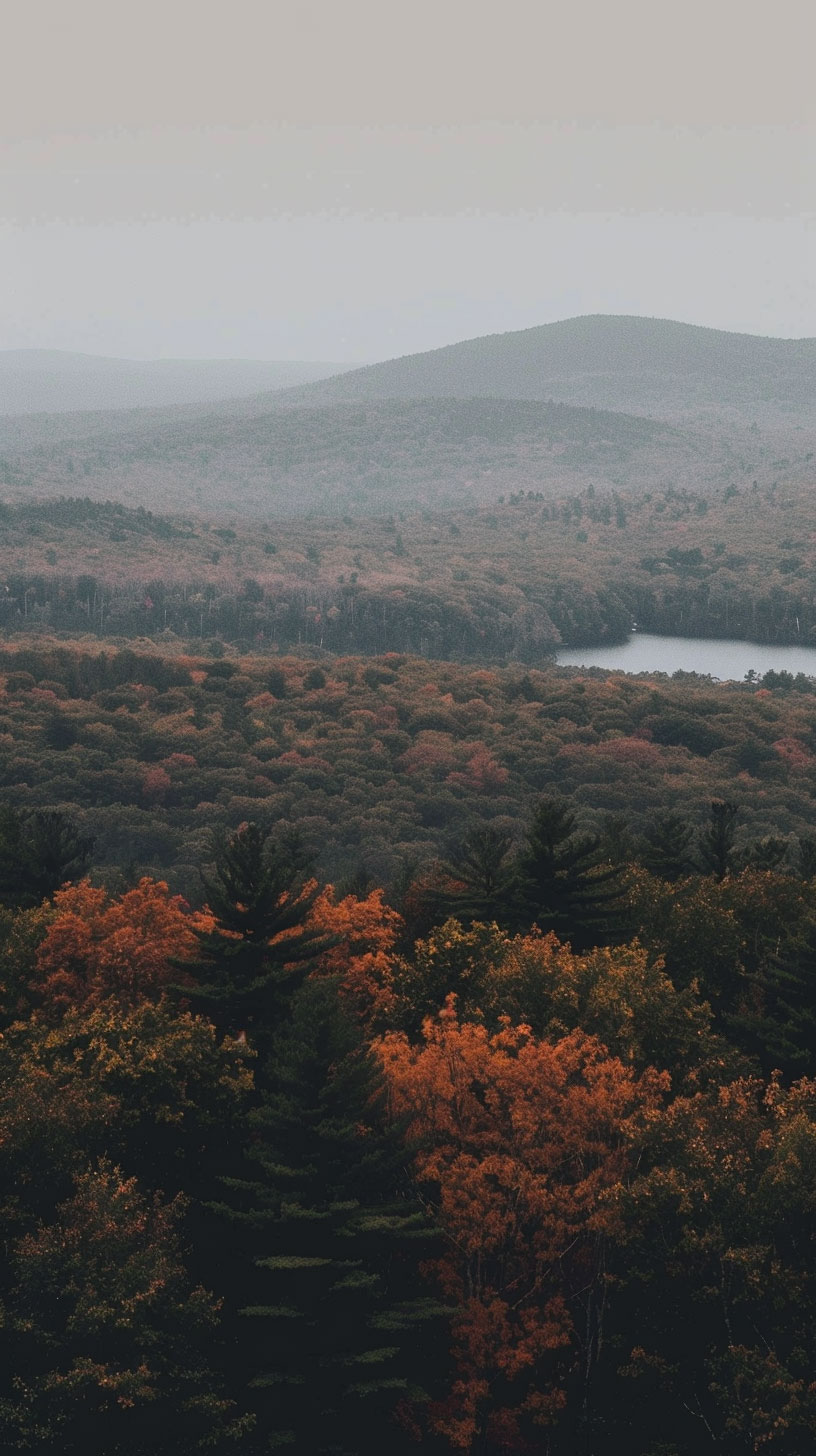 Vibrant Fall Colors in New England iPhone Wallpaper