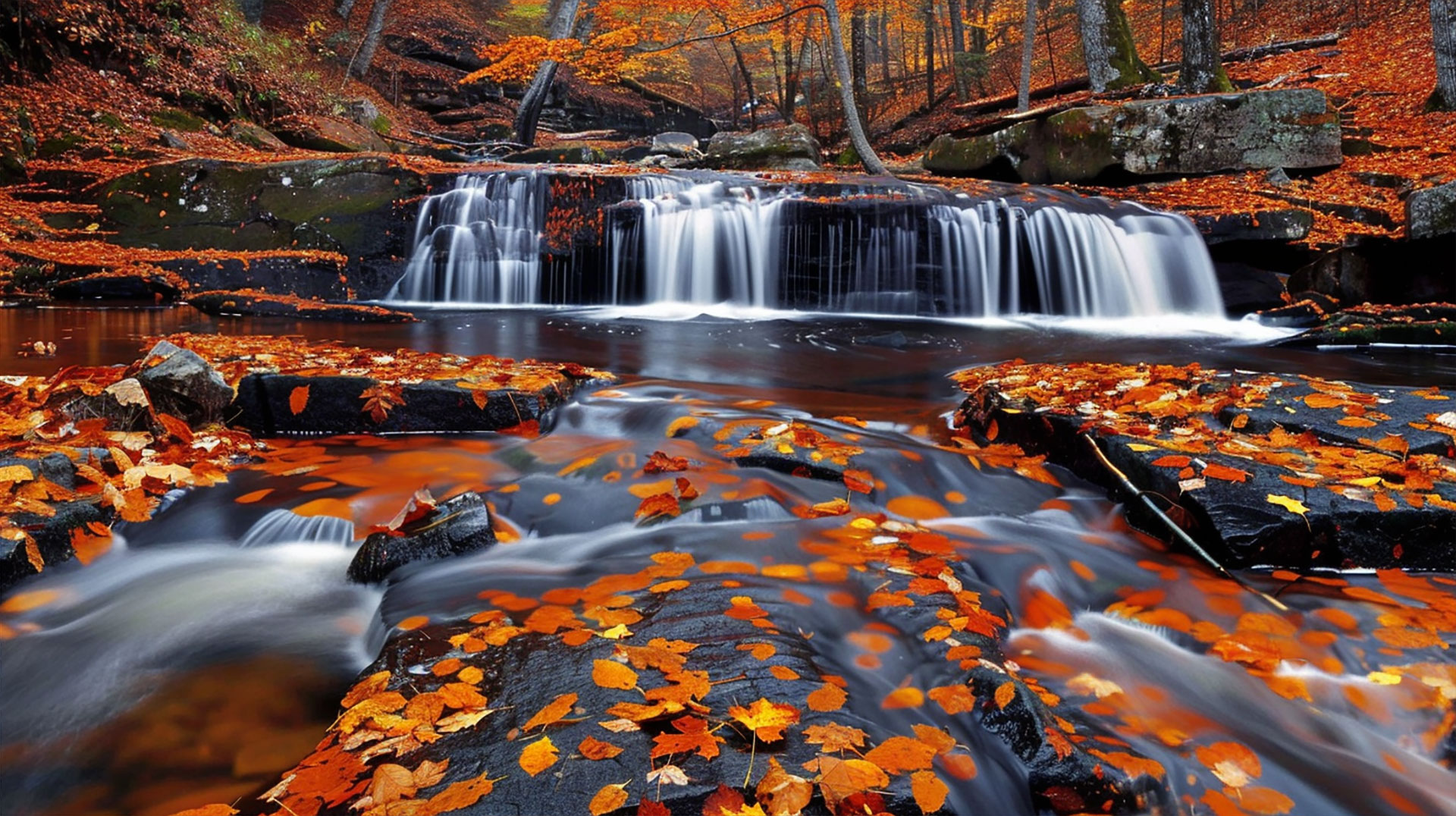 Captivating Fall Foliage in New England Wallpaper