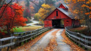 Vibrant Fall in New England Desktop Wallpaper