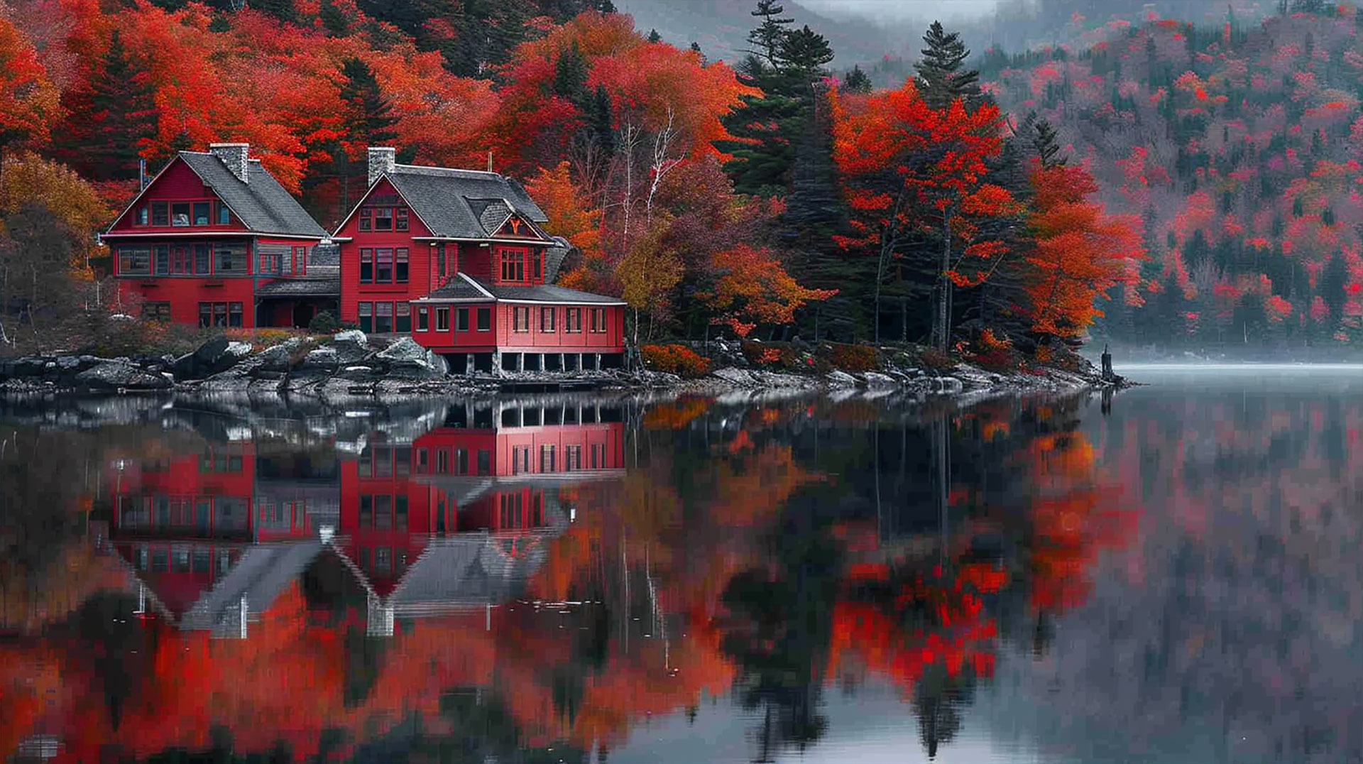 Stunning 4K Fall in New England Desktop Wallpaper