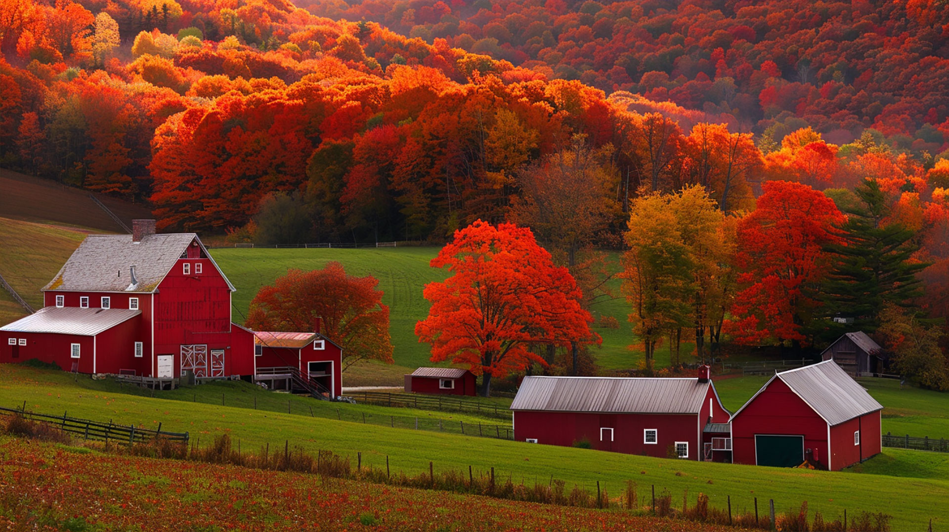 Crisp Fall in New England Desktop Wallpaper HD