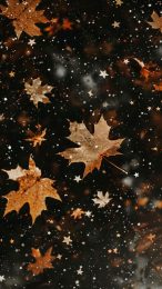 Rustic Fall Leaves Aesthetic Wallpaper