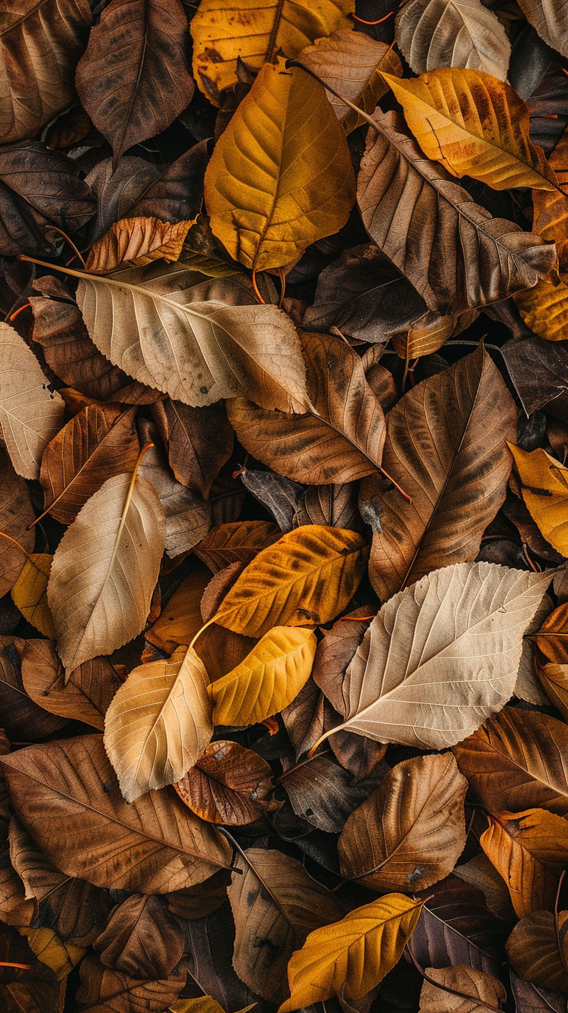 Golden Autumn Leaves Phone Background