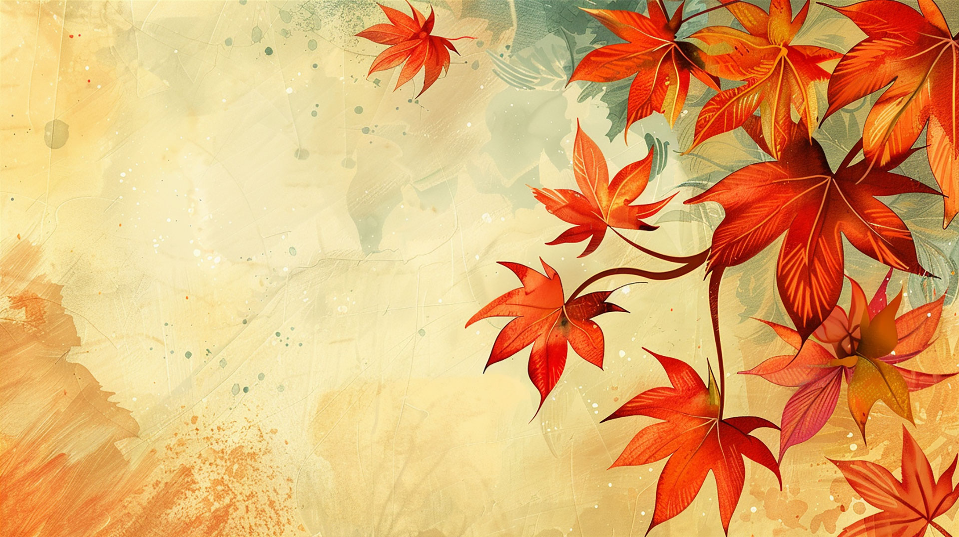 Elegant Autumn Leaves Aesthetic Background