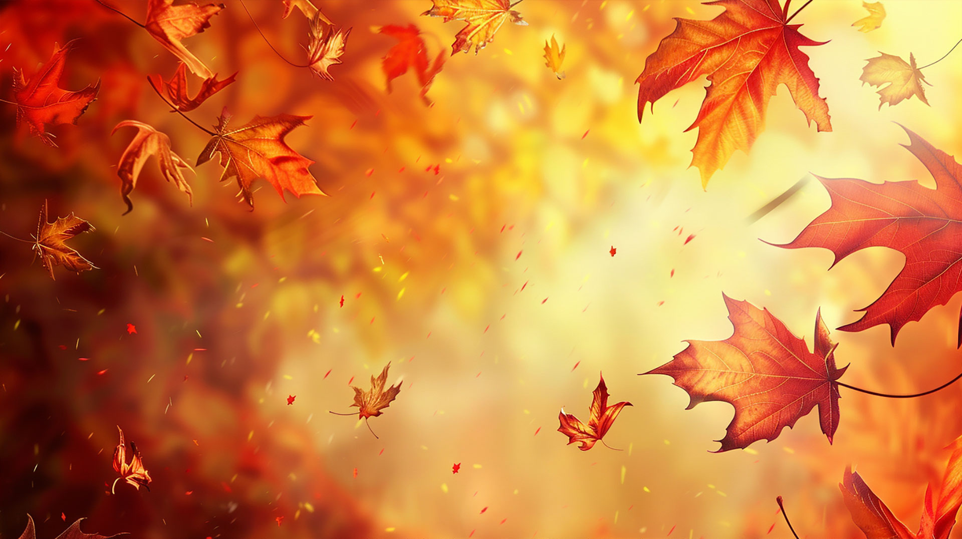 Vintage Fall Leaves Aesthetic Wallpaper