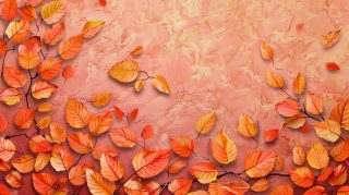 AI-Generated Fall Leaves Desktop Wallpaper