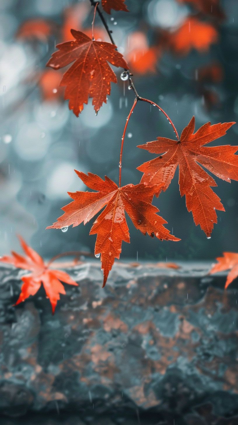 Tranquil Autumn Leaves iPhone Wallpaper