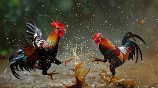 HD Fighting Rooster AI Wallpaper for Desktop