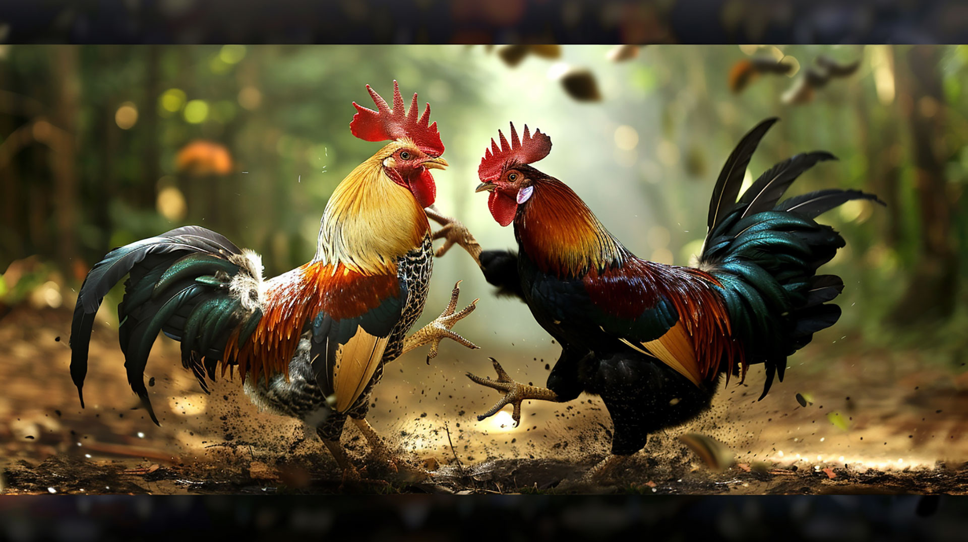 Fighting rooster HD desktop background