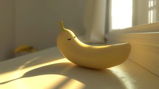 HD cute banana AI-generated wallpaper free download