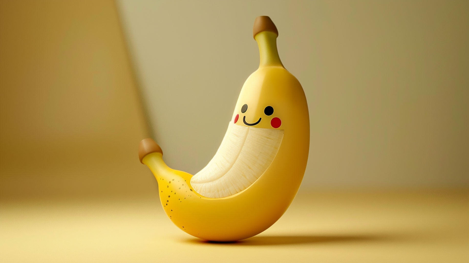 Download free cute banana AI wallpaper