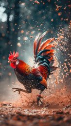 Quirky rooster fight iPhone image