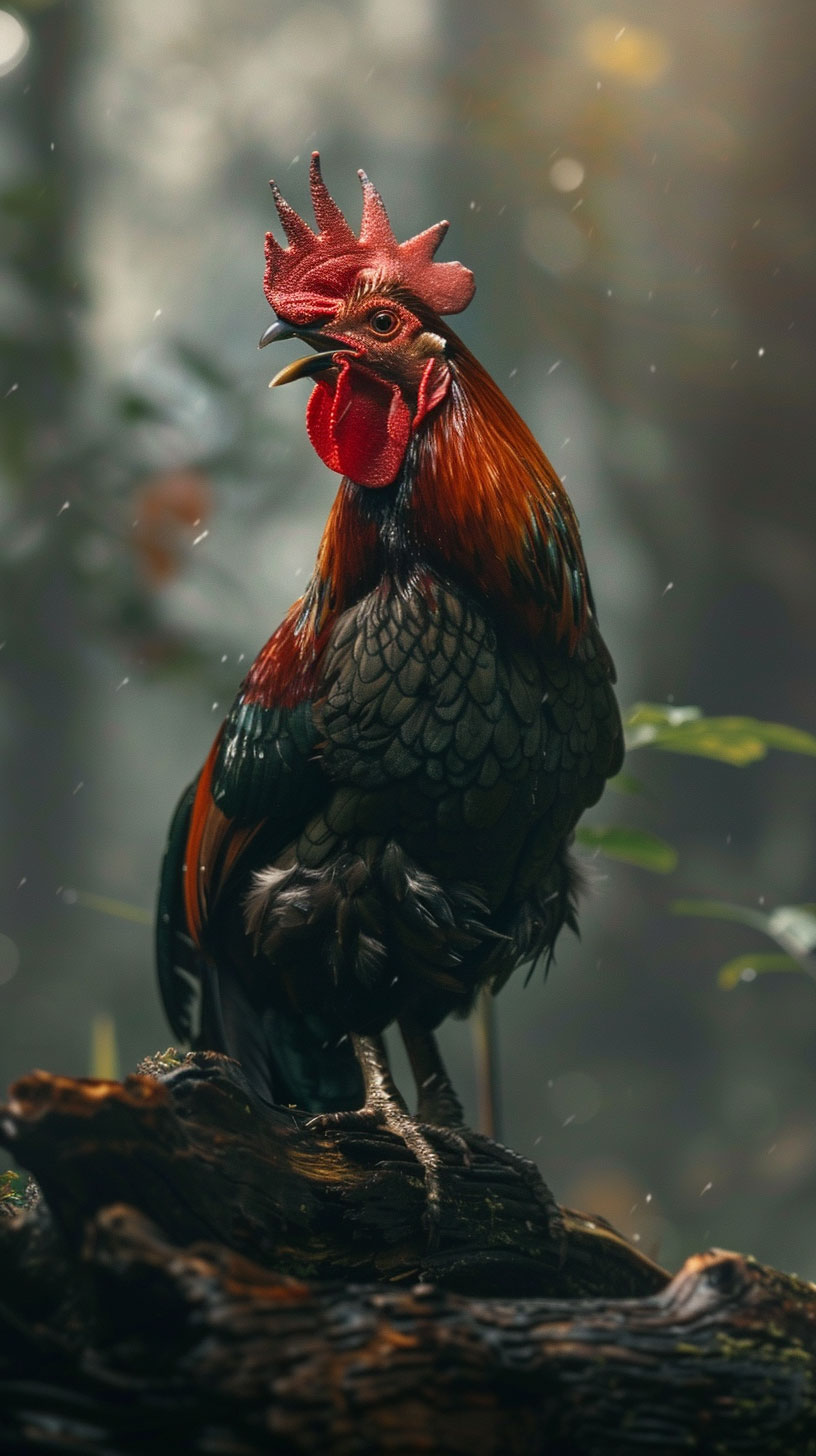 Humorous rooster battle iPhone background