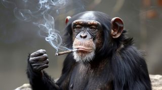 1920x1080 Funny Monkey Smoking AI Wallpaper