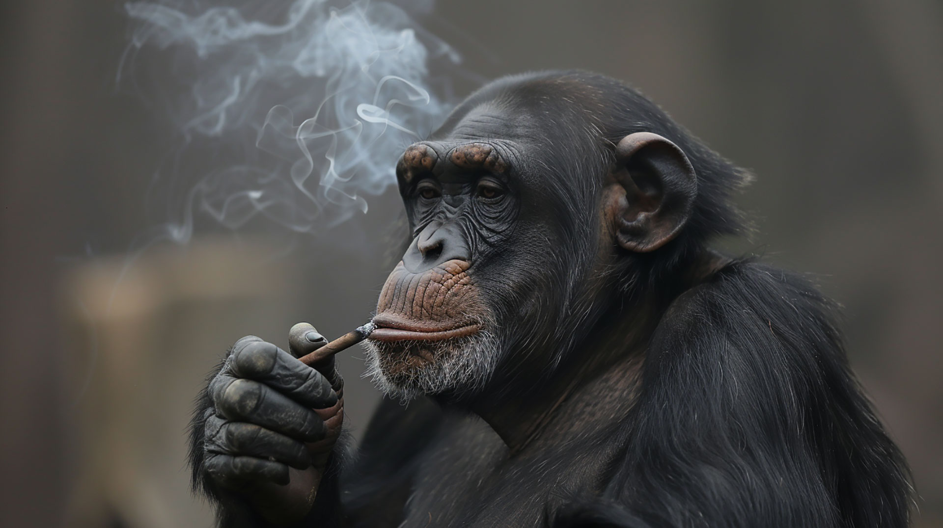 AI-Generated Funny Monkey Smoking HD Picture