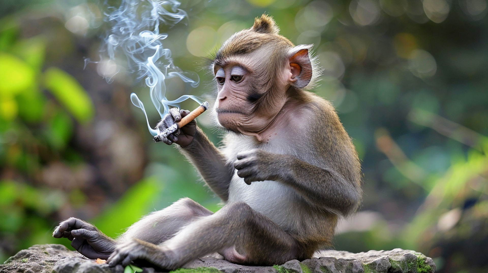 Funny Monkey Smoking HD Pictures for Desktop