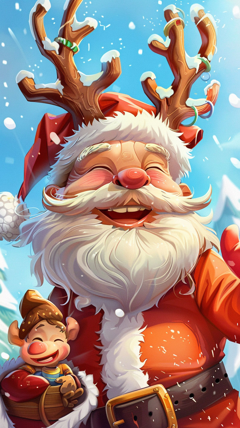 Merry and Bright: Funny Christmas Lock Screen Wallpaper