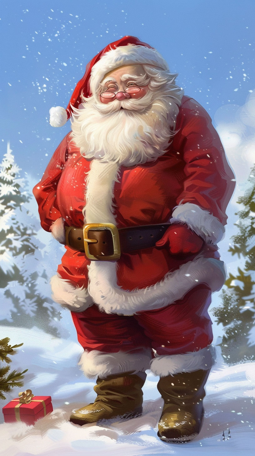 Ho-Ho-Ho! Funny Christmas Santa Mobile Backgrounds