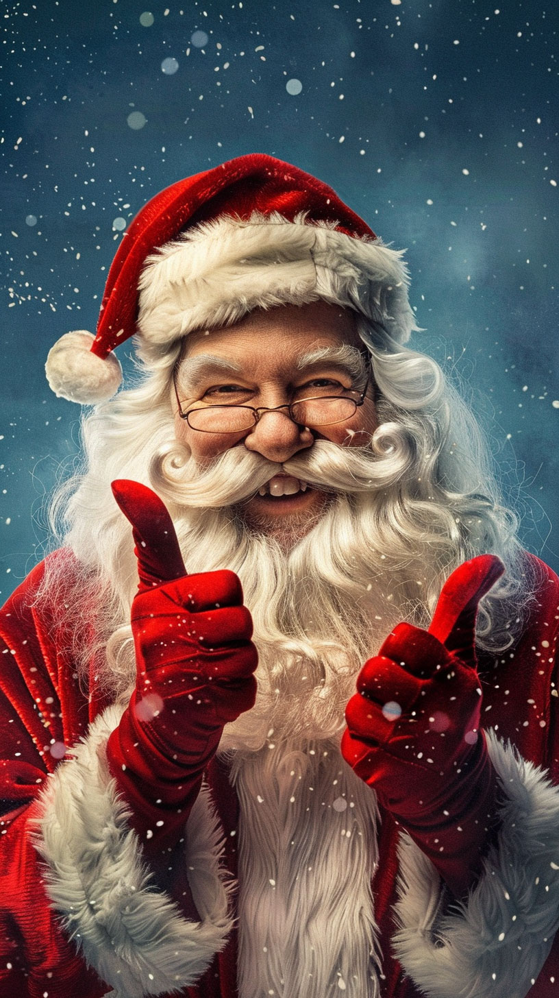 Cheerful Santa Claus Mobile Wallpapers for Christmas