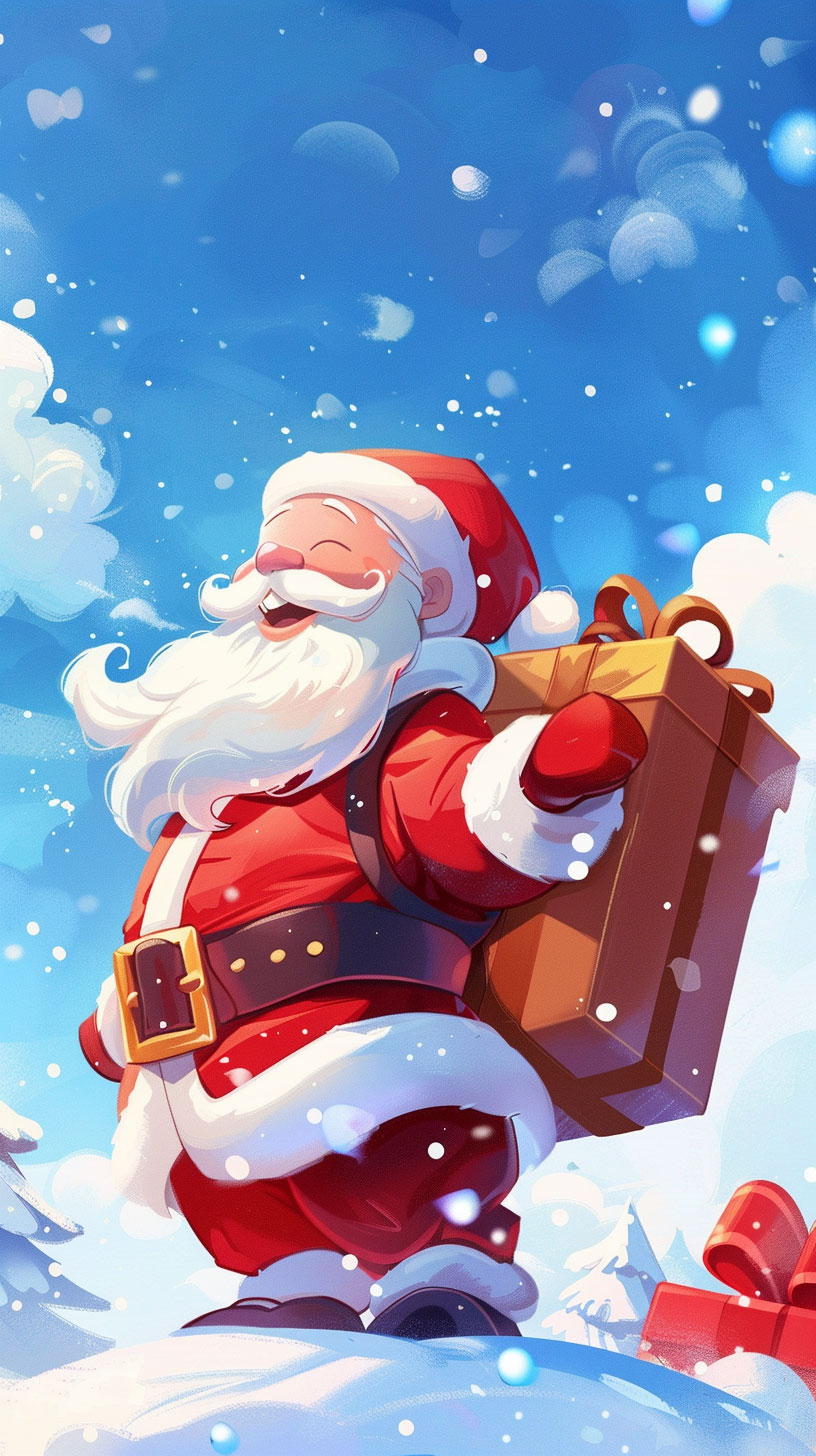 Jolly Santa Claus Mobile Wallpapers for Christmas