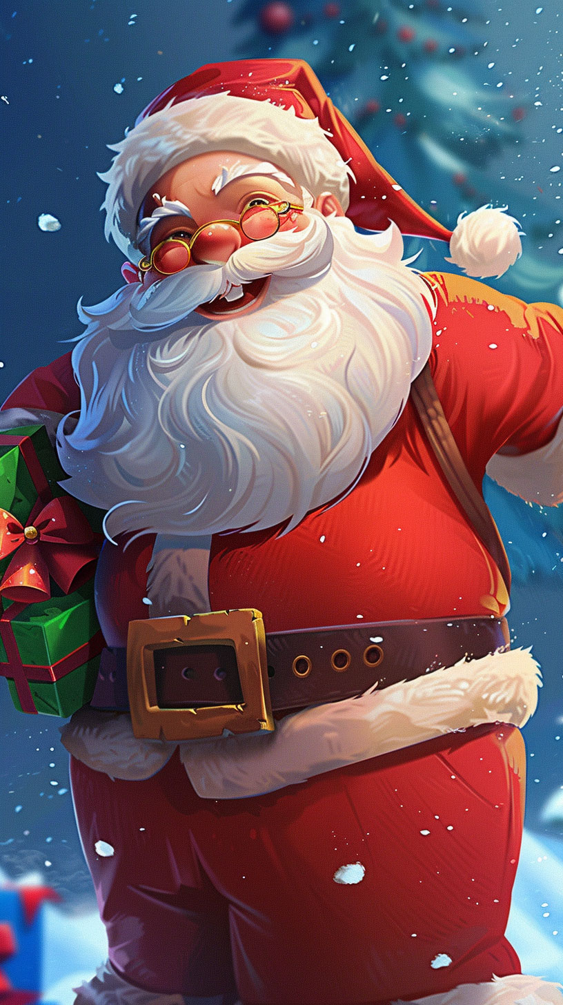 Enjoy the Season with Funny Christmas Santa Phone Wallpapers