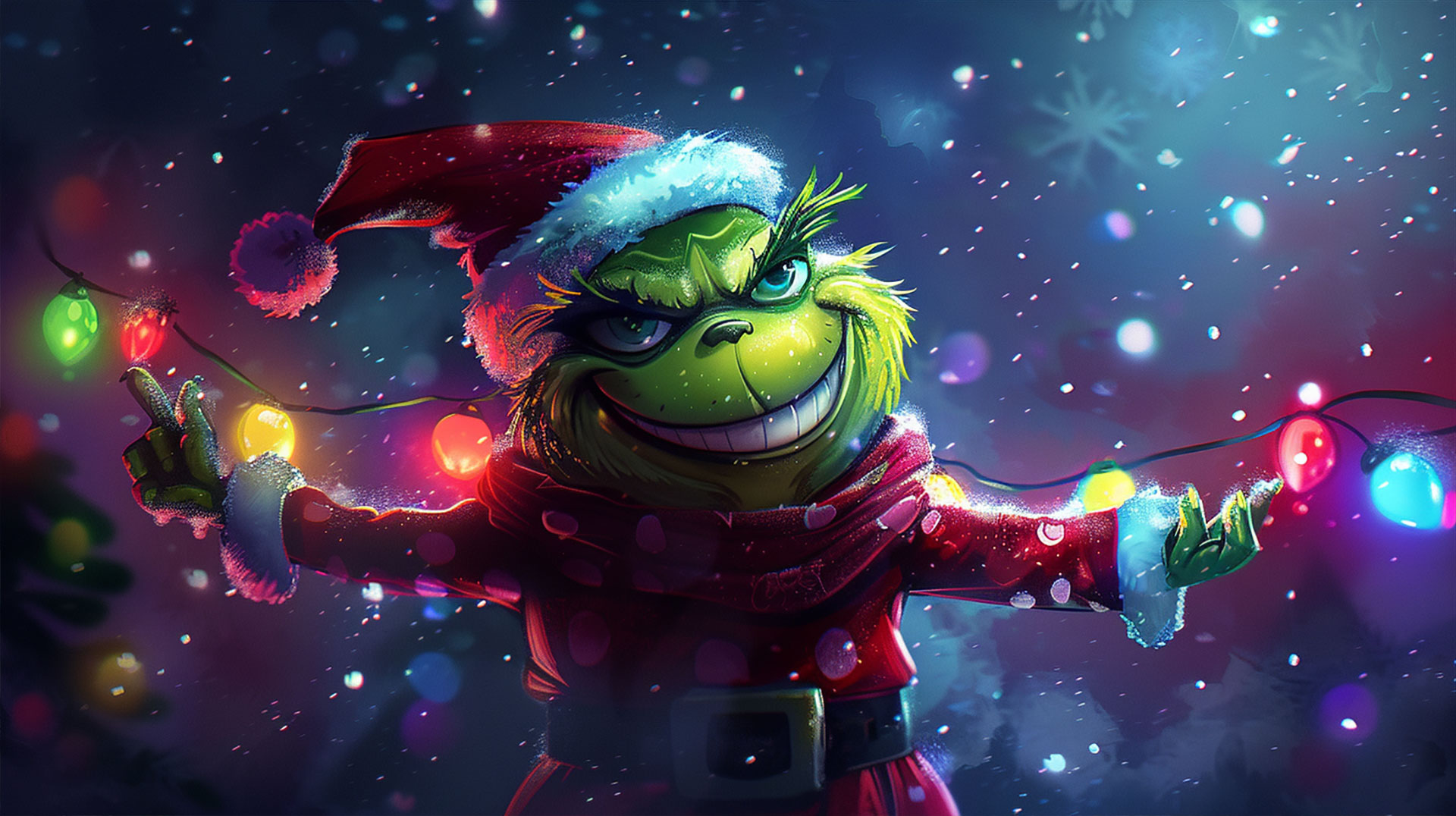 Funny Grinch Christmas Digital Backgrounds for Desktop