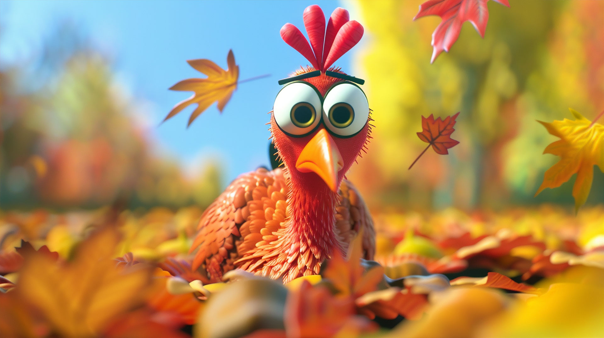 Silly Turkey Day Shenanigans: Humorous Wallpaper