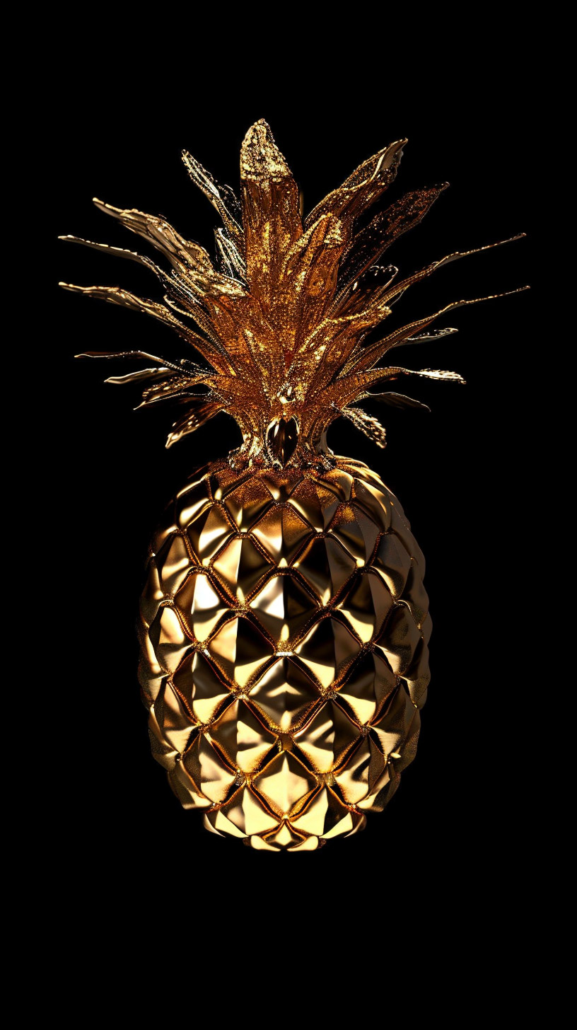 Free Gold Pineapple Mobile Wallpaper for Android Devices