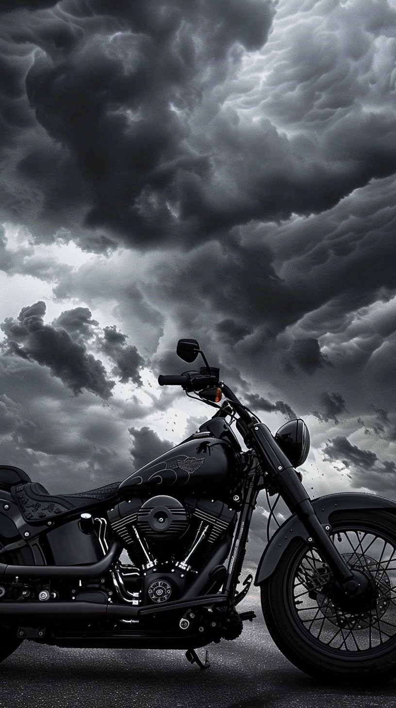 Artistic Harley Davidson Motorcycle iPhone Wallpaper