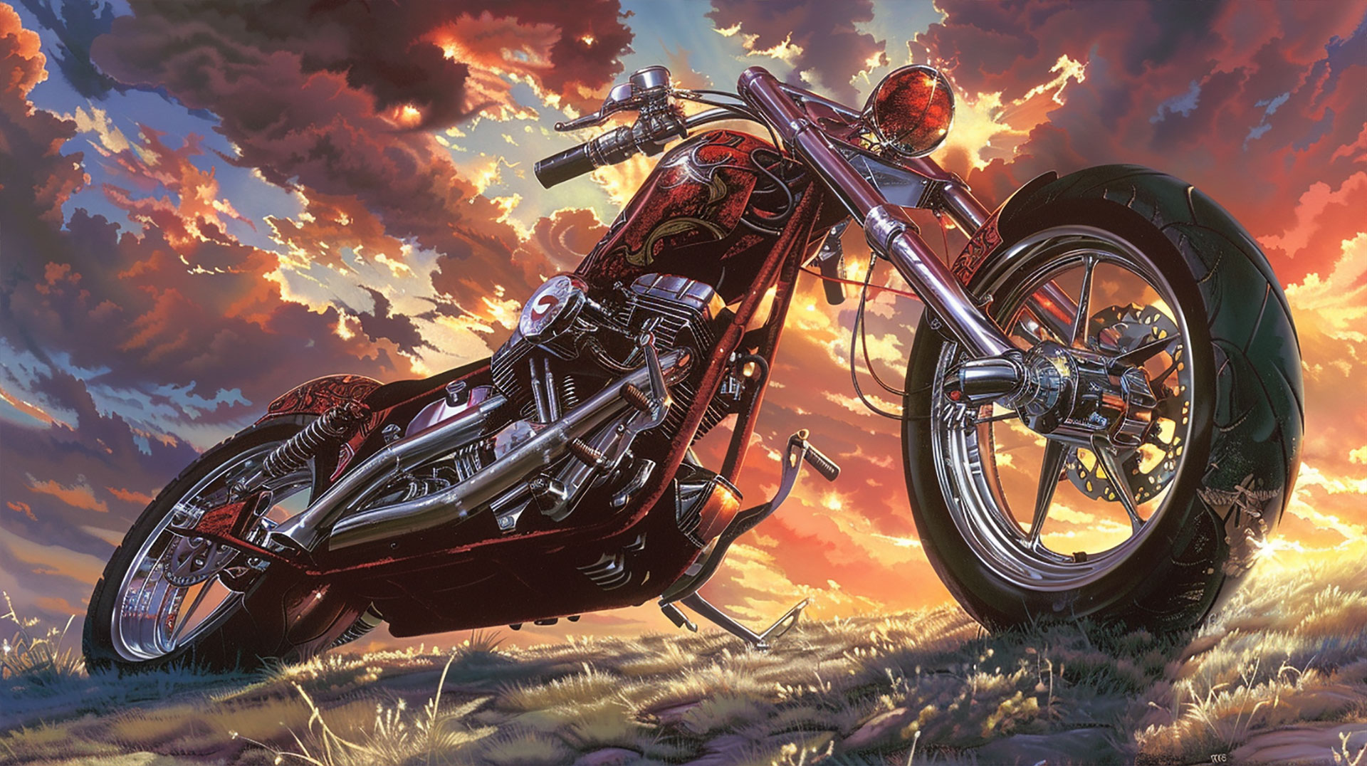 4K Harley Davidson Motorcycle Wallpaper Edges