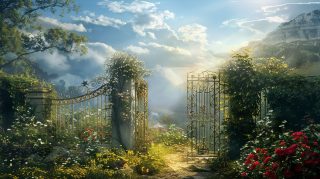 Celestial Entrance: Heaven Gates Wallpaper