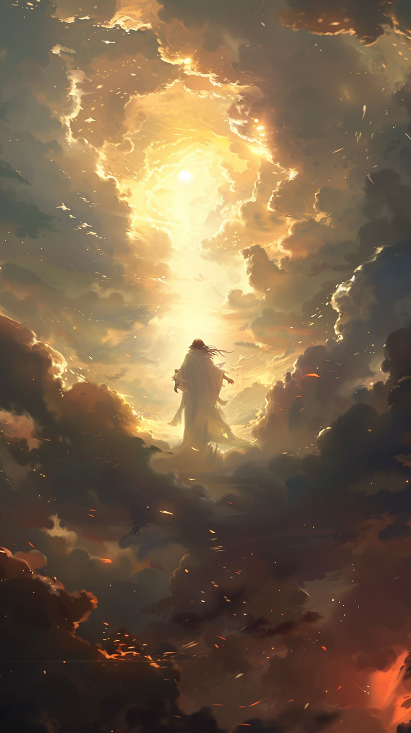 Ethereal Sunset: Heaven iPhone Wallpaper