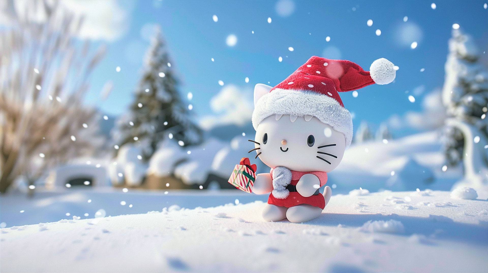 Free HD Hello Kitty Christmas Wallpaper for Download