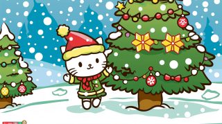 Festive Hello Kitty AI Wallpapers for Your Desktop