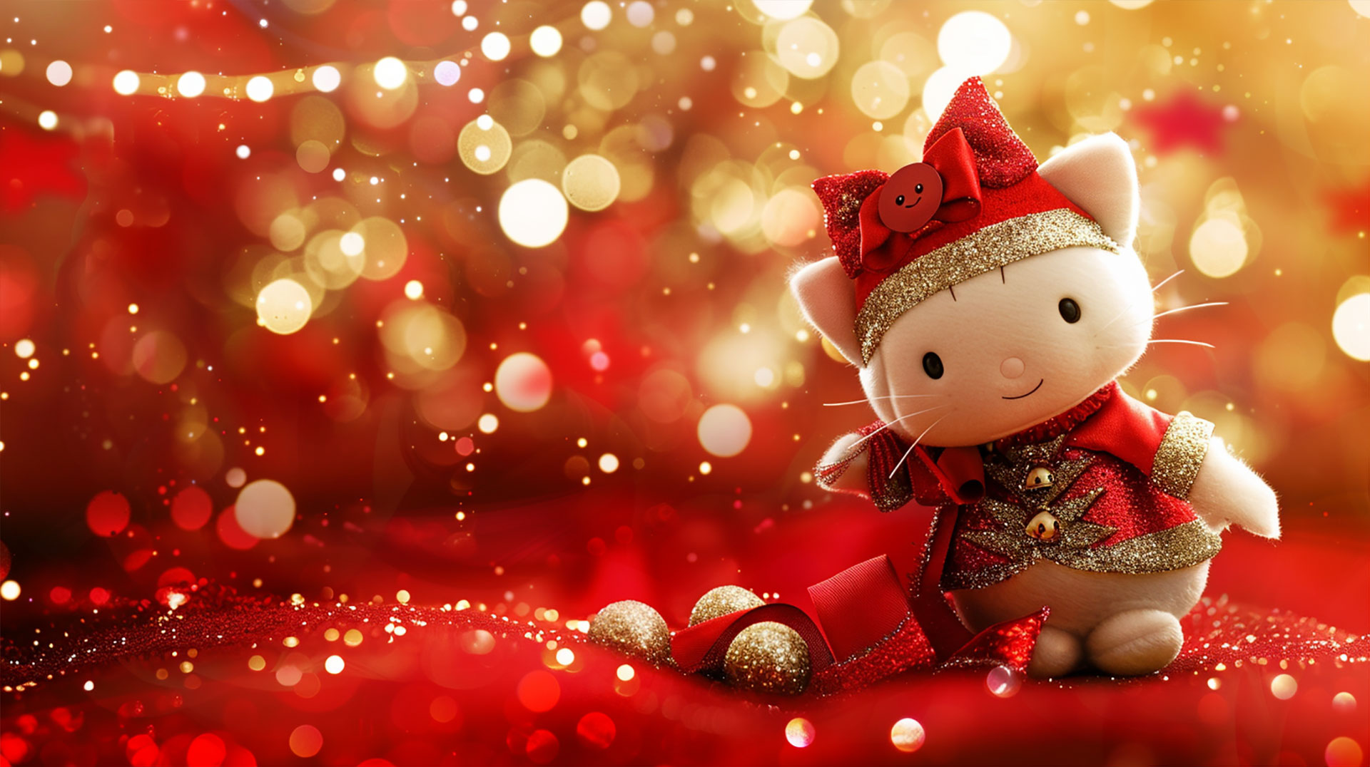 Stunning Hello Kitty Christmas AI Desktop Pictures