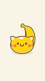 Kawaii Banana Cat Mobile Background