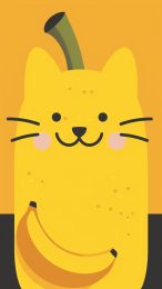 Adorable Kawaii Banana Cat Background