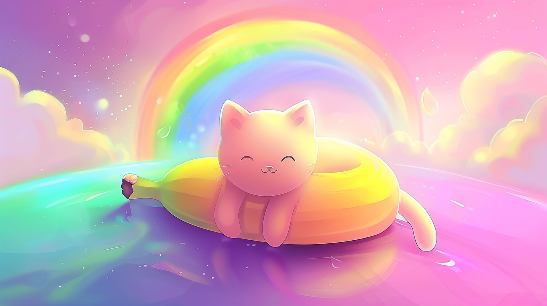 Sweet Kawaii Banana Cat Wallpaper