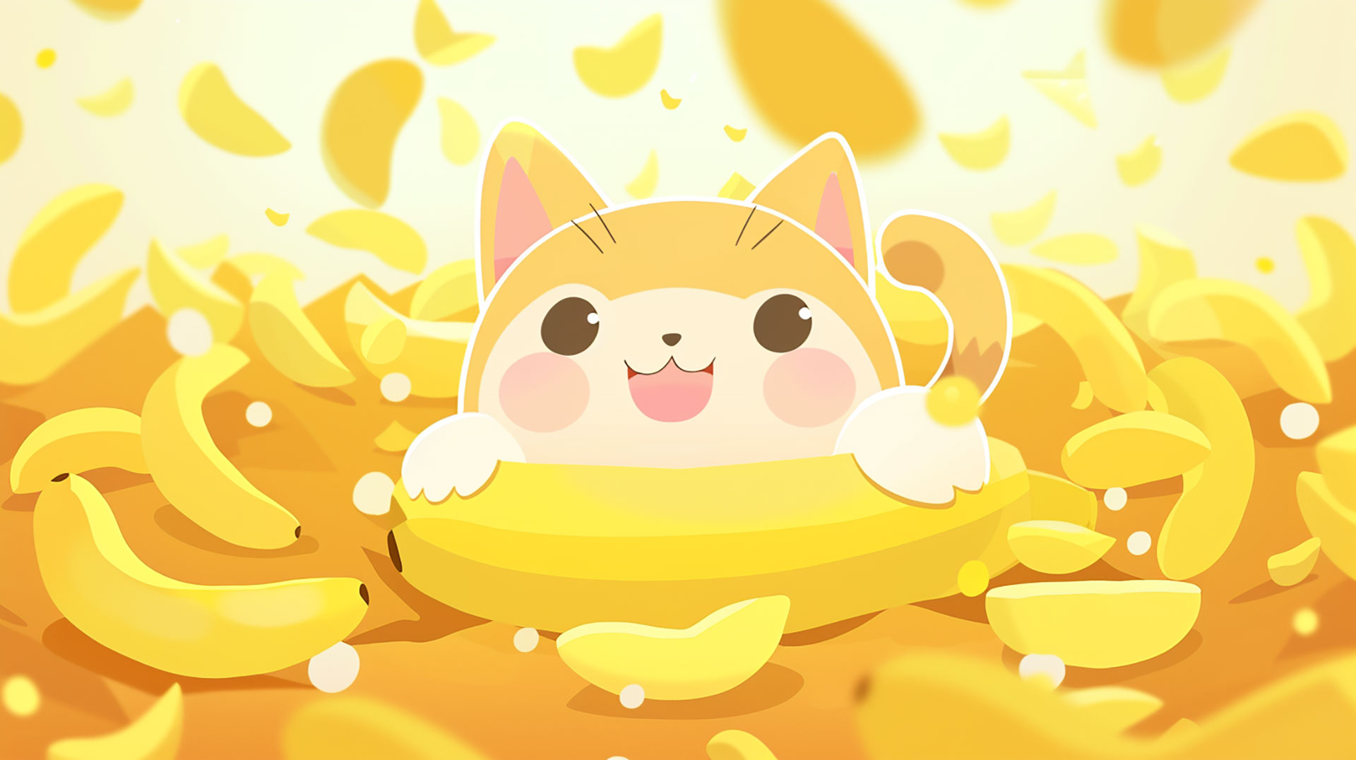 Charming Kawaii Banana Cat Image