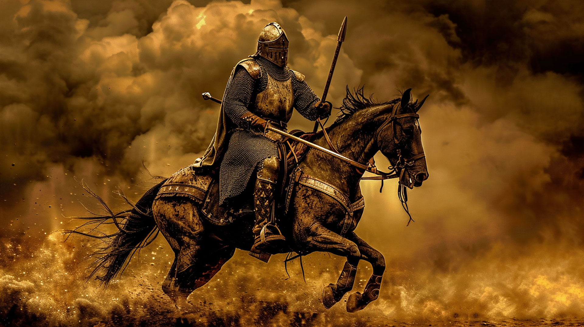 Chivalrous Islamic Knight: 4K Desktop Wallpaper