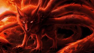 Stunning AI Wallpaper Featuring Kurama, the Nine-Tails