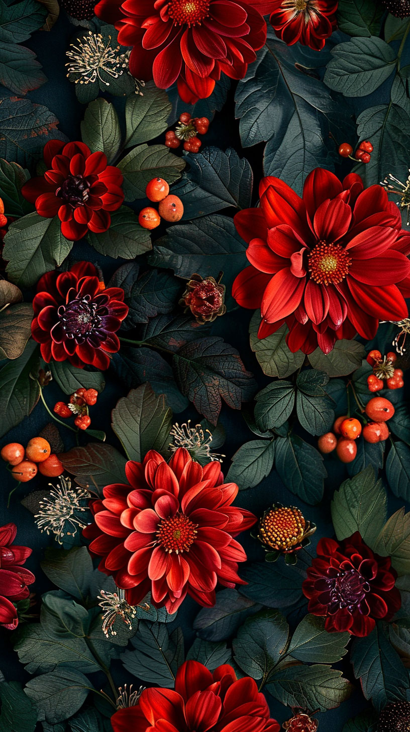 Late Summer Floral Delight: Smartphone Wallpaper