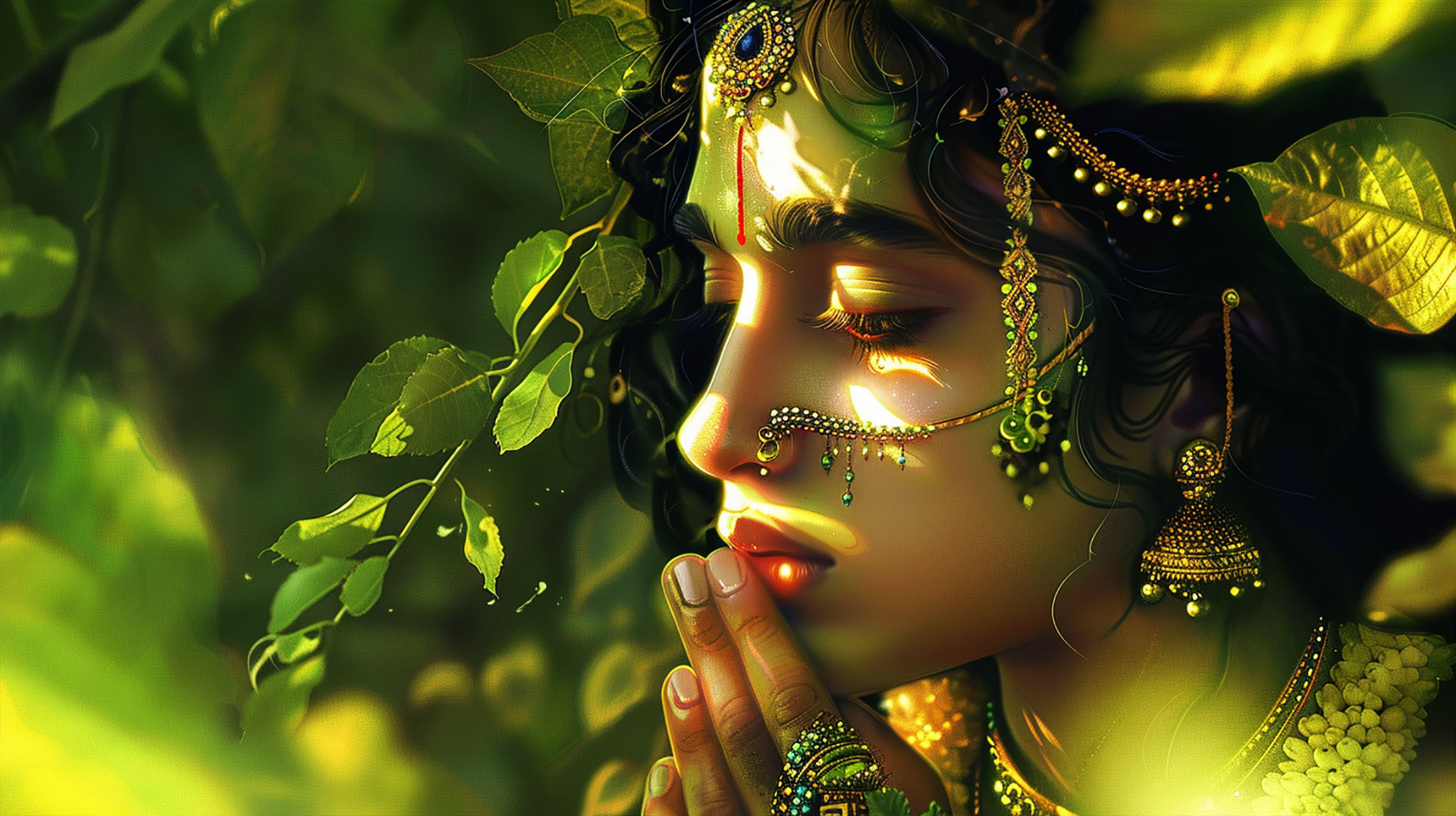 Lord Krishna Devotional Art: HD Wallpaper