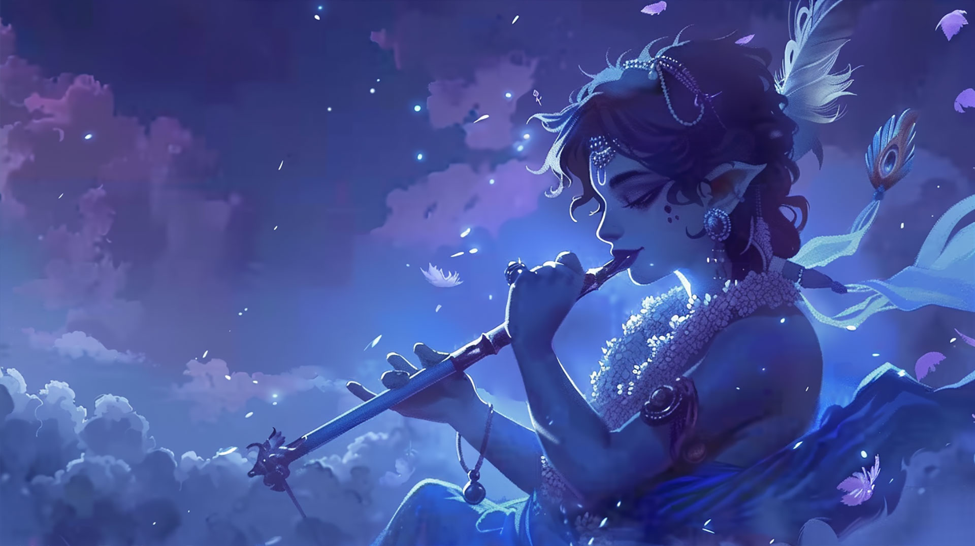 Lord Krishna Serenity: High Definition Wallpaper