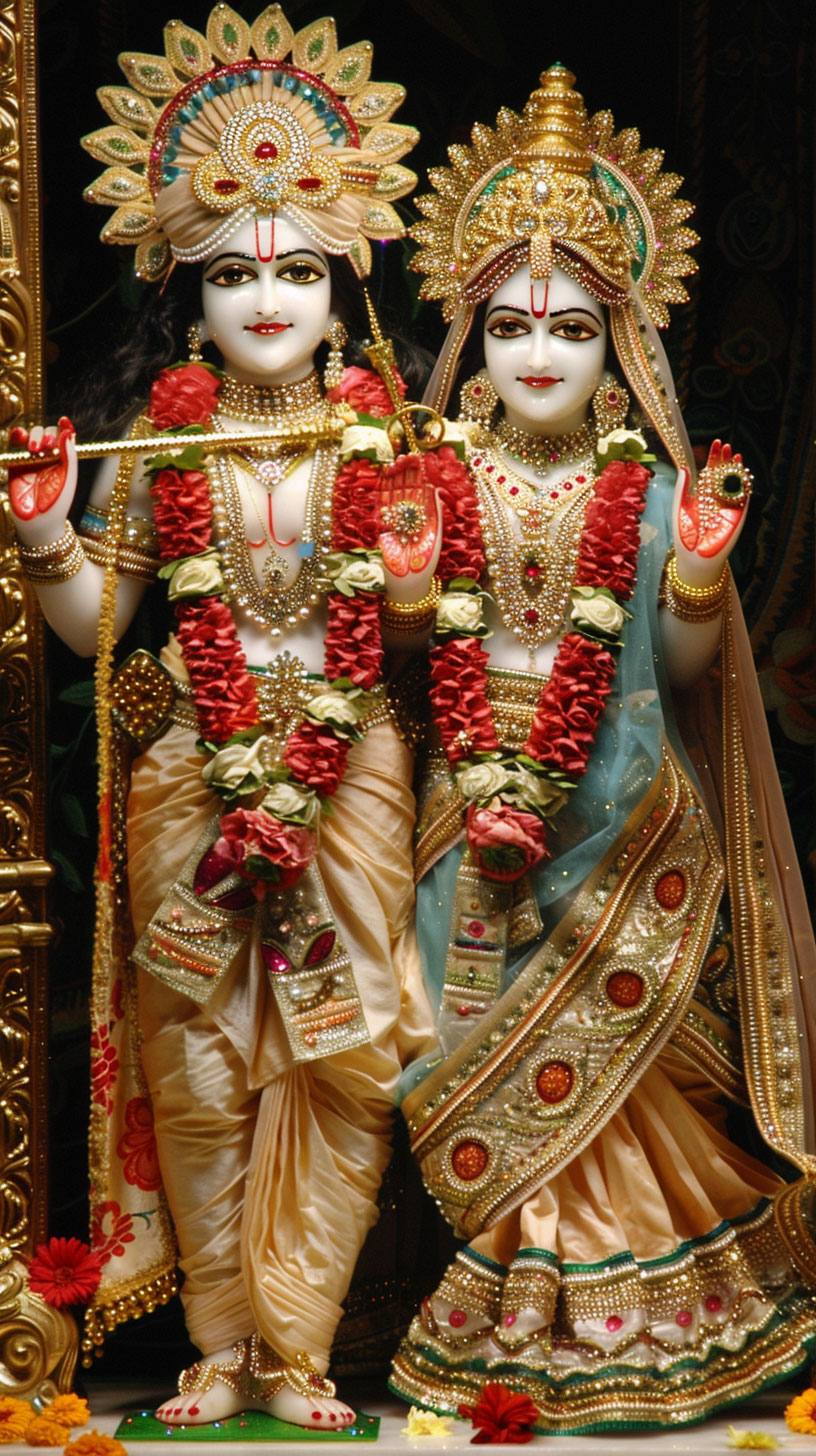 Divine Love: Lord Krishna Radha Mobile Wallpaper