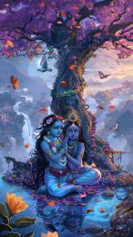 Radha Krishna Devotional Art: Mobile Wallpaper